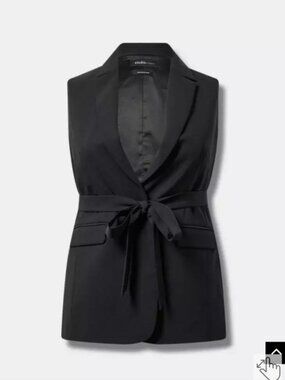 Black Torrid Sleeveless Blazer, Size 2